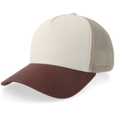 Equip - Beige trucker Keps - Blank Stone/Khaki/Brown A-frame Trucker @ Hatstore