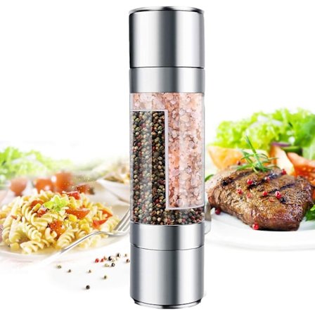 2 i 1 manuell krydderkvern saltkvern rustfritt stål pepperkvern chilikvern