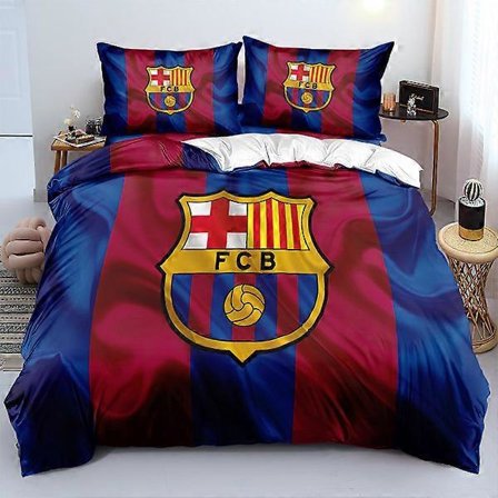 FC Barcelona Fotballag Dynetrekk Polyester Barnesengesett Dynetrekk og Putetrekk 135x200cm