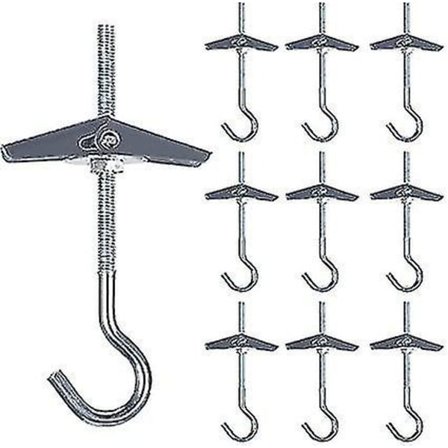 10 stk. Gipsvæg Loftkrog M5/90mm Lysekrone Krog Kulstofstål Loftmontering Krog Plante Væghængende Kroge Loftkroge {Db}