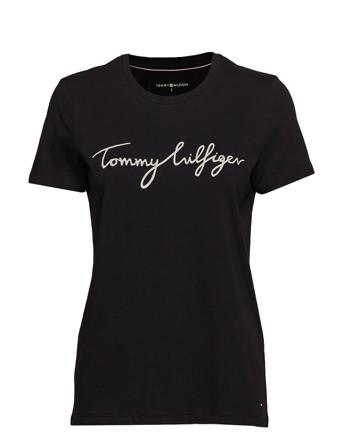 Heritage Crew Neck Graphic Tee T-shirt Top Sort Tommy Hilfiger