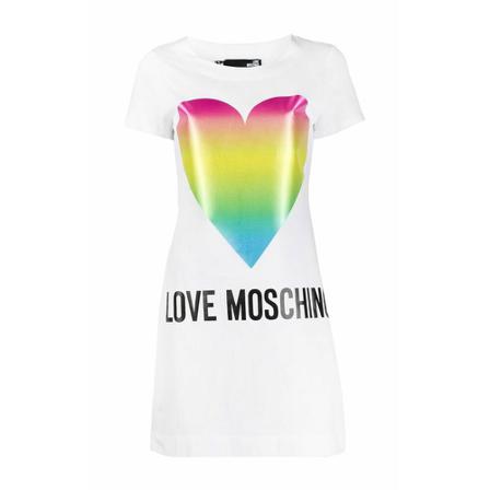Love Moschino Midi Kjole Hvid, Dame