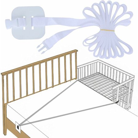 Baby Crib Strap, Side Bed Strap, Side Bed Guard Strap, Extra Bed Attachment, Extra Bed Strap, Box Spring Bed Strap för att fästa en spjälsäng KLB