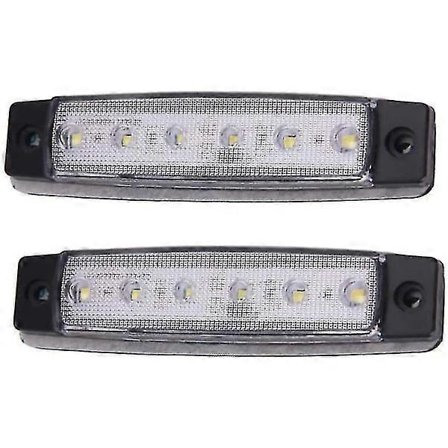 stk 12v 6 led slepemarkør baklys posisjonslys Sideindikatorlys Signallys Dash Lights (hvit)