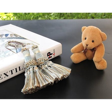 (Blå) 2-pack Handgjorda Eleganta Polyester Färgglada Pompom med Fransar