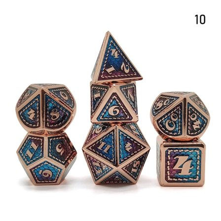7 stk/sett DND metallterninger polyedriske terninger 10 10