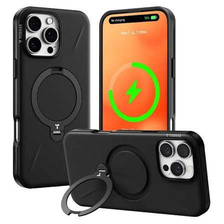 TORRAS Mobilskal till iPhone 16 Pro Magsafe Ostand Q Pro - Svart
