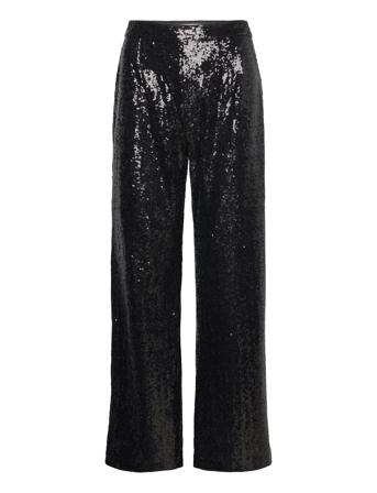 Slfalaia Hw Long Sequins Pant B Bottoms Trousers Wide Leg Black Selected Femme
