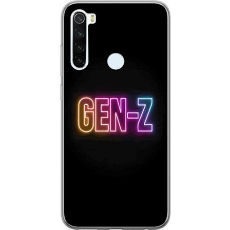 Yhteensopiva Puhelinkuori Xiaomi Xiaomi Redmi Note 8 Neontext Gen Z värikkäässä valossa tummaa taustaa vasten modernissa digitaalisessa tyyliissä