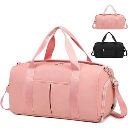 Gymväska til kvinder og mænd, Lille sportstaske med vådtaske og skofag, Rejsetaske, Weekender