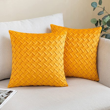 2-delt dekorativt vevd fløyel putetrekk til sofa