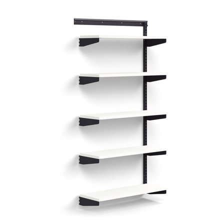 Wandregal RELY, Anbaumodul, Laminatböden, 1800 x 900 x 300 mm, anthrazit/weiß