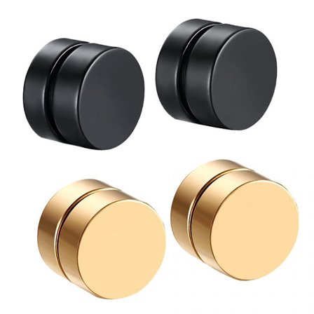 2 par øreringe til mænd, rustfrit stål magnetiske punk øreringe