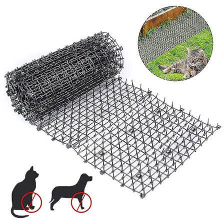 Antikattmatte med piggtrådhage Anti Dogs, Cats Pets Plast Anti-piggtrådmatte for kjæledyr Svart 200*28 Cm