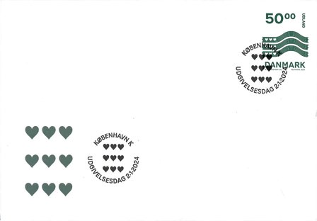 Danmark - Hjertebølge UDLAND - Førstedagskuvert