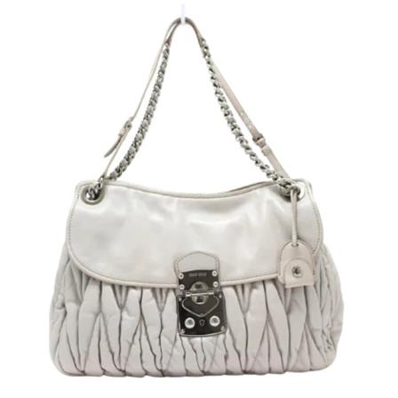 Miu Miu Pre-owned, Pre-owned Leather handbags Grijs, Dames, Maat:ONE Size,leer