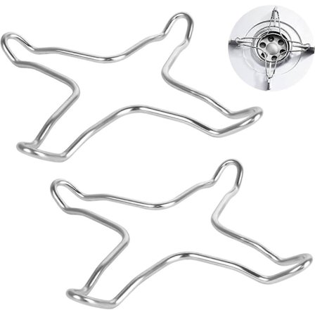 2 stk. Gassringreduserer, Gasskomfyr Pannestøtte i Rustfritt Stål (FMY)