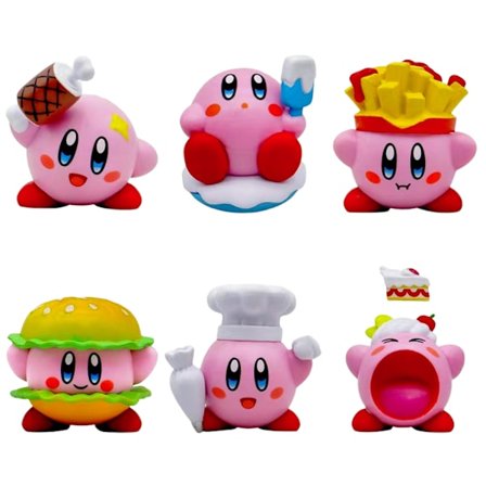 #6 stk. Gourmet Star Kirby Dukkefigur#
