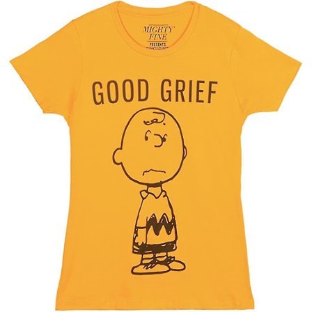 Charlie Brown Good Grief Juniors T-shirt - Guld (x-large)