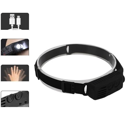 Uppladdningsbar COB-pannlampa med hög ljusstyrka för utomhuscamping, kompatibel med Philips