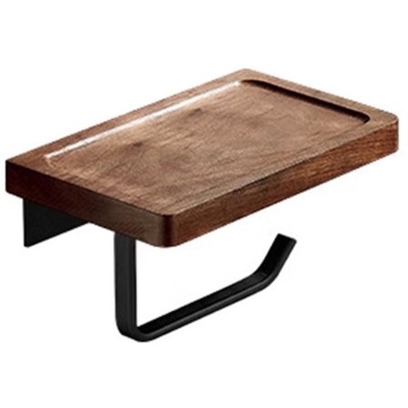 Toalettrullholder m/ hylle, våtservietboks, treholder, papirrullholder m/ hull