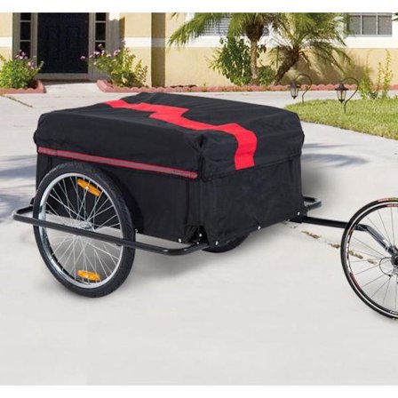 Rootz transporttrailere til cykler - rød, sort - stof, stål - 55,12 cm x 34,65 cm x 23,62 cm