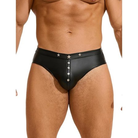 2025 Siste Modell Herre Sexy Stringundertøy Punk G-streng T-rygg Lav Rise Jockstrap Pung Truser Clubwear Rave Shorts Svart X-Large