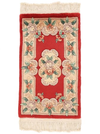 Tappeto Orientale Cinesi 90 Line 52X89 Beige/Rosso Scuro (Lana, Cina)