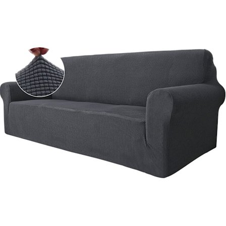 Sofa Betræk med Armlæn, Strækbar Sofa Betræk, Universal Sofa Betræk Beskytter til Katte Hunde Ridser, Skridsikker Stol Betræk, Grå