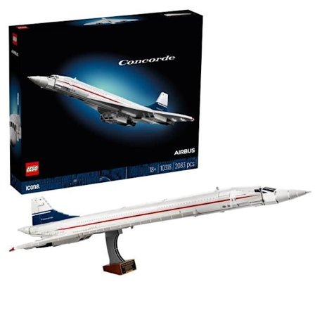 LEGO Icons Concorde, byggsats för flygplansmodeller för vuxna, flygfordonsset med autentiska detaljer och 3 lägen