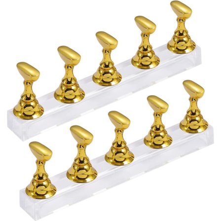 2 sett Nail Stand Display, Magnetic Nail Practice Holder Akryl Nail Tip Display Stand DIY Nail Art tilbehør for maling