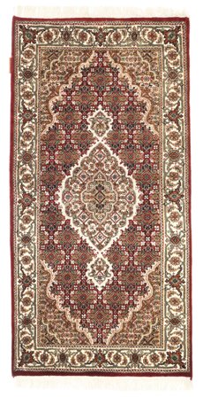 70X140 Tapis D'orient Tabriz Royal Marron/Beige (Laine, Inde)