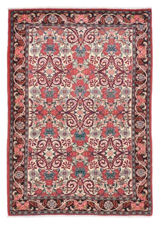 Hand Knotted Persian Bidjar Rug 110X155 Dark Red/Brown