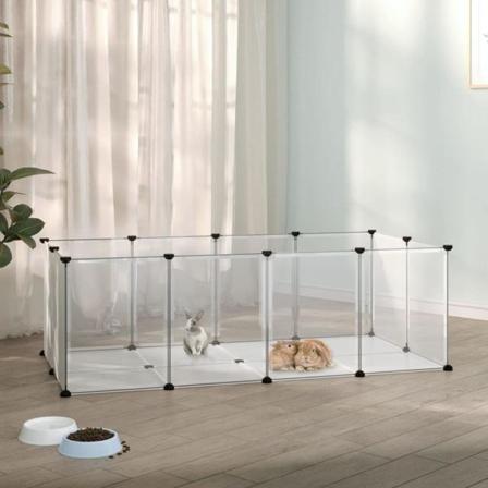 Vidaxl Smådjursbur Transparent 144x74x46,5 Cm Pp Och Stål Transparent