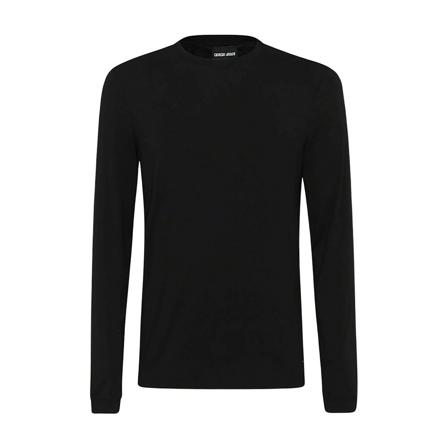 Giorgio Armani Round-neck Strik Sort, Herre Strik, Størrelse: L