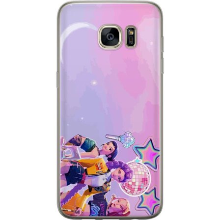 Kompatibel Mobilcover til Samsung Galaxy S7 edge Futuristiske popidoler i neonfarver med discoelementer, stjerner og pastelfarvet rumhimmel.