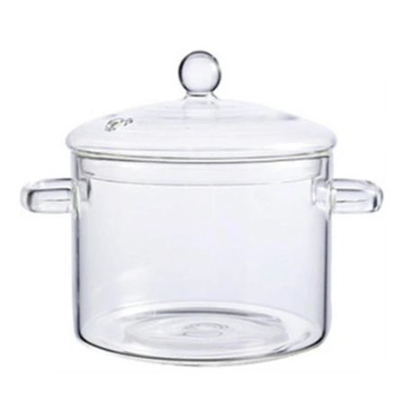 【PP】 Klar Glas Madlavningsgryder Tykkere Og Tungere Opgraderet Glasgryde Til Brug På Åben Ild Og Gasskomfurer 1900ml
