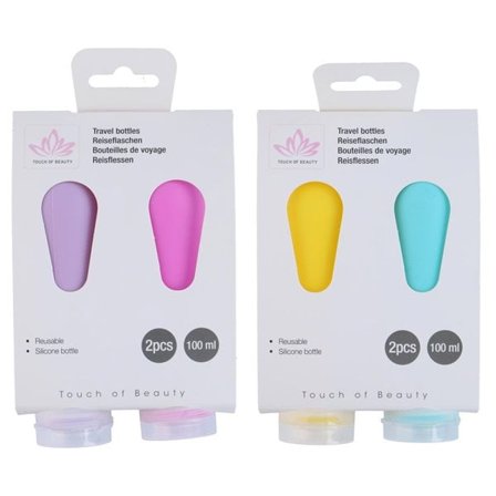 Silikone-rejseflasker 100 ml, 2-pak, genanvendelige