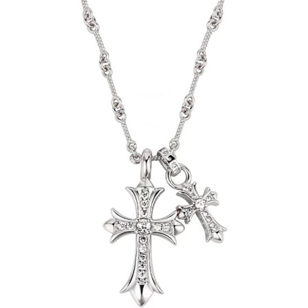 Korshänge i 14K guldpläterat dubbelt korshänge