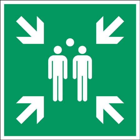 Skylt, återsamlingsplats, polypropen, 200x200 mm