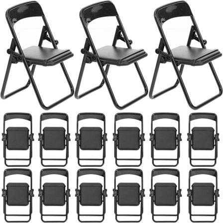 12 stk Mini sammenleggbare stoler, små sammenleggbare stol leker, Mini Foldi