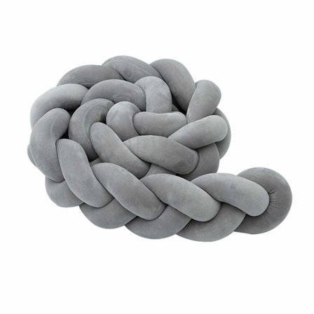 Sengestopper, baby sengestøt, slange seng, baby seng, sengestøt, veving, kantbeskyttelse, hodebeskyttelse, dekorasjon for vugge, paraplyseng (grå, 15
