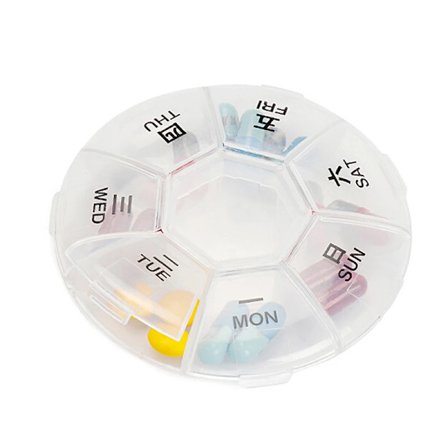 7 Piller Tablett Medicin Dispenser Organizer Fodral med 21 Fack Pillerask Flerfärgad Medicinbehållare
