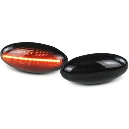 2 sorte LED sideblinklys til Peugeot 107, 206, 307, 607 og Citroën C1, C2, C3, C5 CC og SW