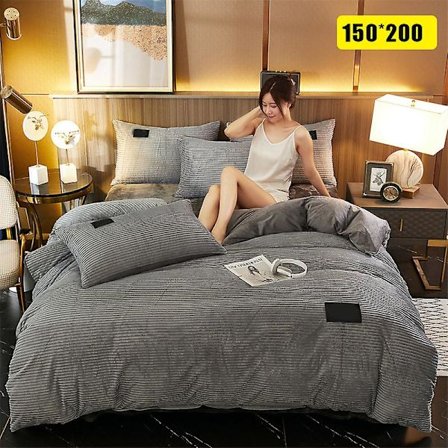 3/4 Delar Ab-Sida Förtjockad Sammet Vinter Sängkläder Set Full Queen King Size Påslakan Hushåll