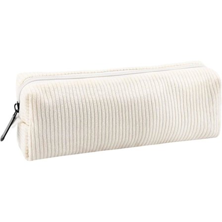 1 Styk Beige Fløjlsbukser Penalhus, Makeup Taske, Multifunktionel Skole Taske med Stor Kapacitet til Drenge og Piger, Skoleartikler (Beige)