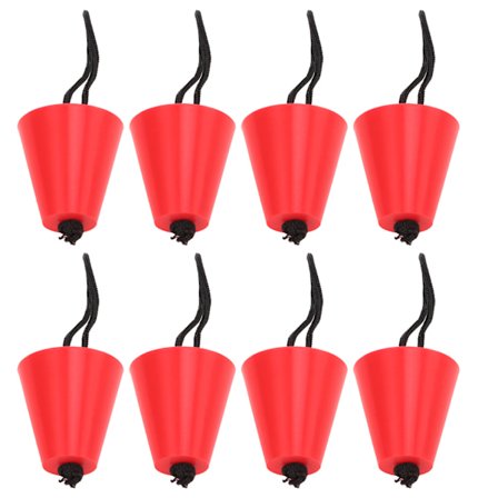 8 stk/sæt Kajak Skrueprop Silikone drænhul prop med snor til kanorød