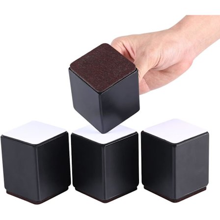 100 mm teräksiset huonekalujen korotuspalat, kestävät sängyn ja pöydän jalkojen korotuspalat, 4 kpl huonekalujen sängyn korotuspalat, jotka sopivat 