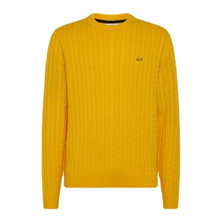 Sun68 Round-neck Strik Gul, Herre Strik