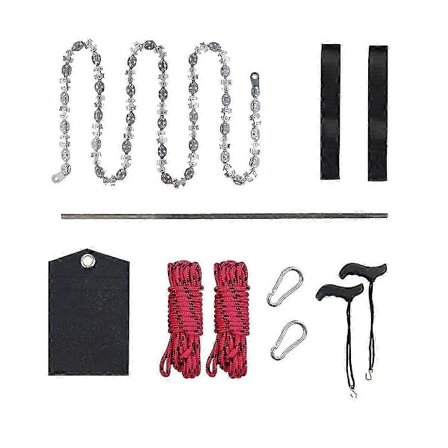 Højtliggende reb sav, 135 cm reb sav til trægrene, tænder på begge sider reb sav træ sav højtliggende reb sav gren sav (FMY)